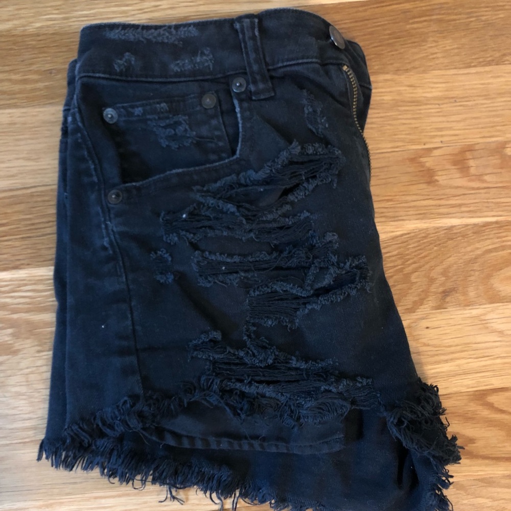 American Eagle black denim shorts size 2